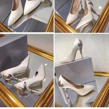 Ivory for wedding silk bridal heels..