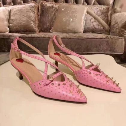 new arrival 2018 pink high heels ri..