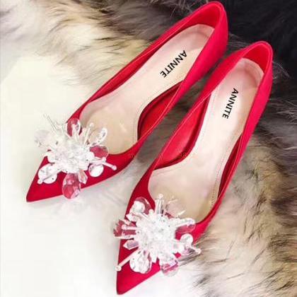 Crystal Beaded Bridal Wedding Shoes..