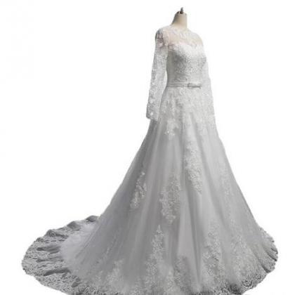 Vintage Lace Ball Gown Wedding Dres..