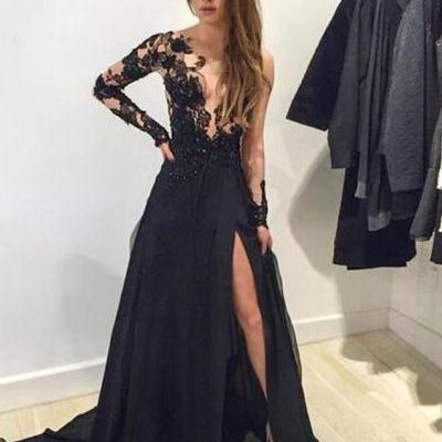 Prom dress,Prom dress 2016,Black Prom dress,Slip prom dress,Black prom dress, 