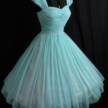 1950S Vintage A Line Blue Prom Dress Sleevless Mini Short Homecoming Party Dress Gowns