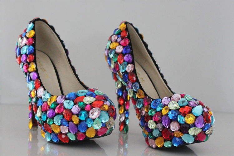rainbow sparkly heels