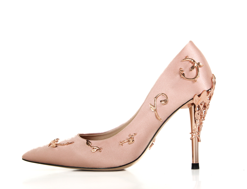 2021 Pink Blue Bridal Wedding Shoes Pointed Eden Pumps Women High