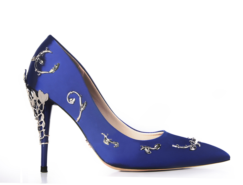 Royal Blue Satin Bridal Wedding Shoes 