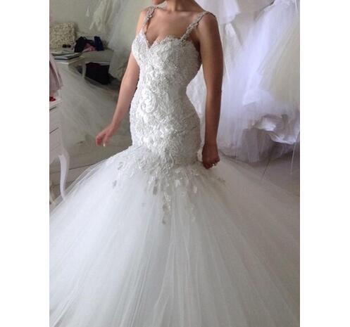 mermaid puffy wedding dress