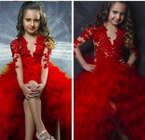 girls red ball gown