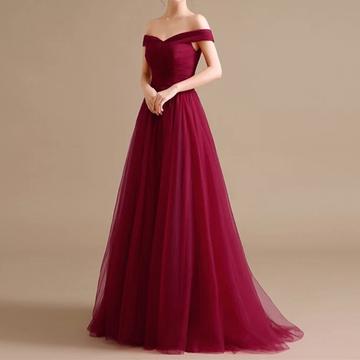 burgundy bridesmaid dresses off the shoulder