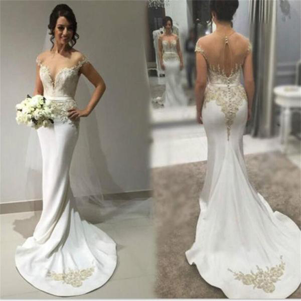See through Back Wedding Dresses