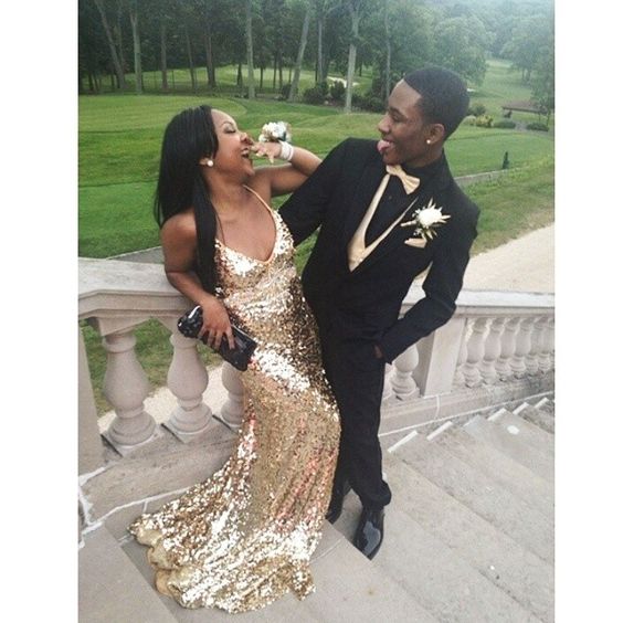 black and gold prom outfits