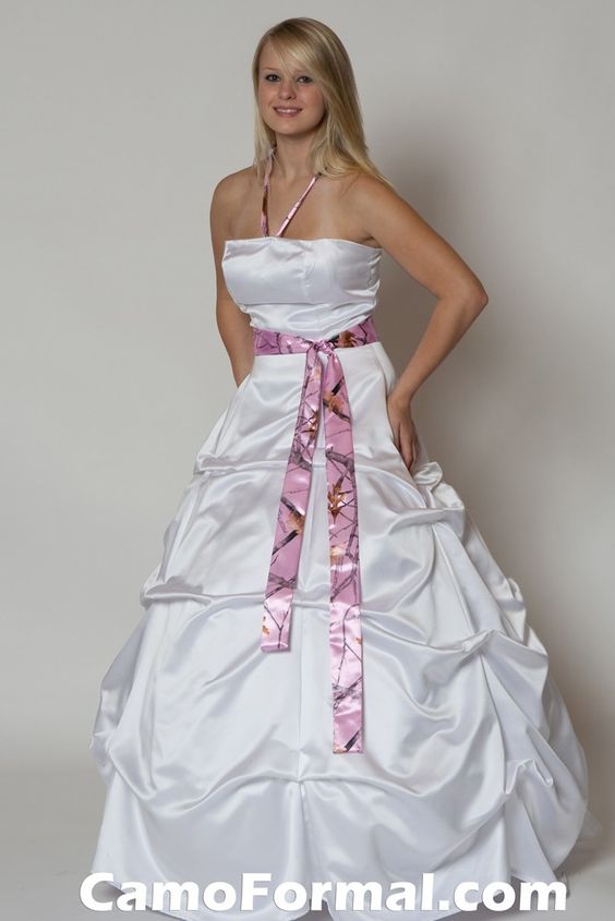 pink camo wedding dress