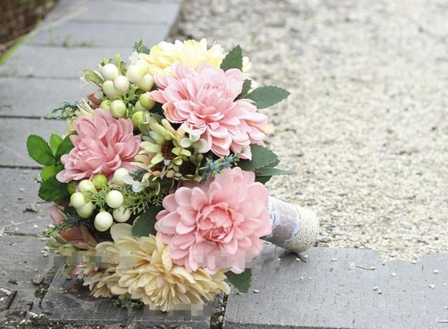 Handmade Flowers Colorful Pink Wedding Bouquet Bridal Bouquets