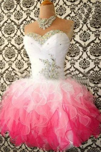 Mini Short Prom Dress In stock cheap colors colorful organza short homecoming dresses cocktail dress party dress