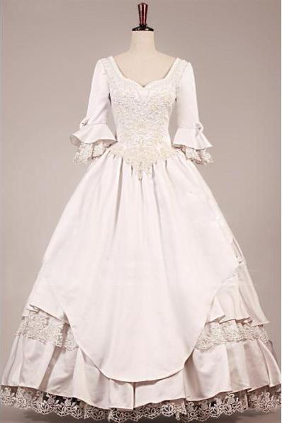 VINTAGE VICTORIAN WEDDING DRESS new style Vintage Wedding Dresses A Line Lace Bridal Ball Gowns Dresses