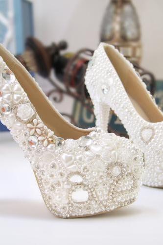 2019 In Stock Sparkle Women Pumps 10 cm High Heels Wedding Bridal Shoes Crystals Lace Pointed Toe High Heels