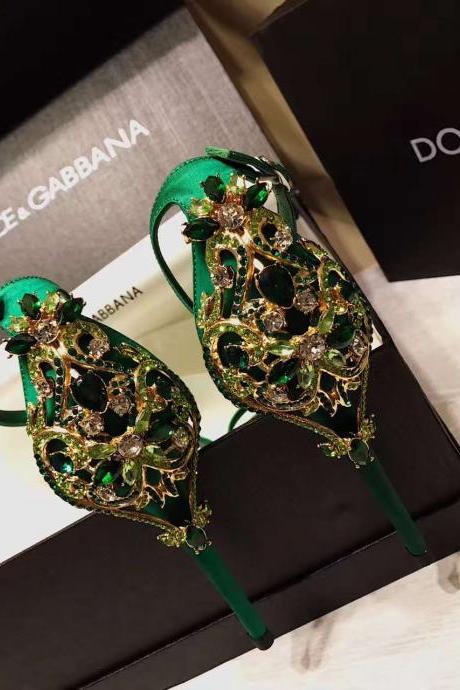 2019 new arrival green/black silk women crystal wedding shoes stiletto heel pumps formal shoes for wedding party prom