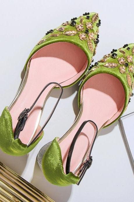 vintage ladies high heel sandals women wedding shoes 2018 green/black high heel bridal shoes for wedding evening party prom shoes
