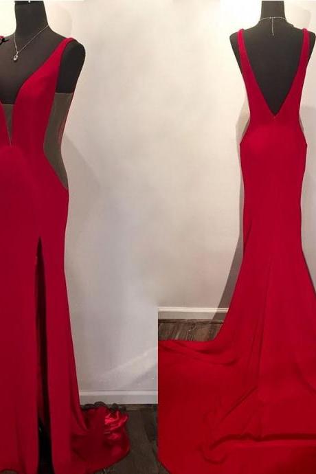 Sexy Red Mermaid Prom Dress,backless Prom Dress,red Prom Gowns,formal Women Dress,2020 Prom Dress