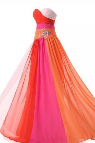 Sweetheart Neck Prom Dresses vestidos de Noiva Bbeaded Crystals Evening Dress Chiffon Fabric Back Design Lace Up