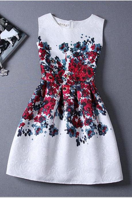 2016 A Line New In Stock Women Dresses Print Casual Dresses Gowns